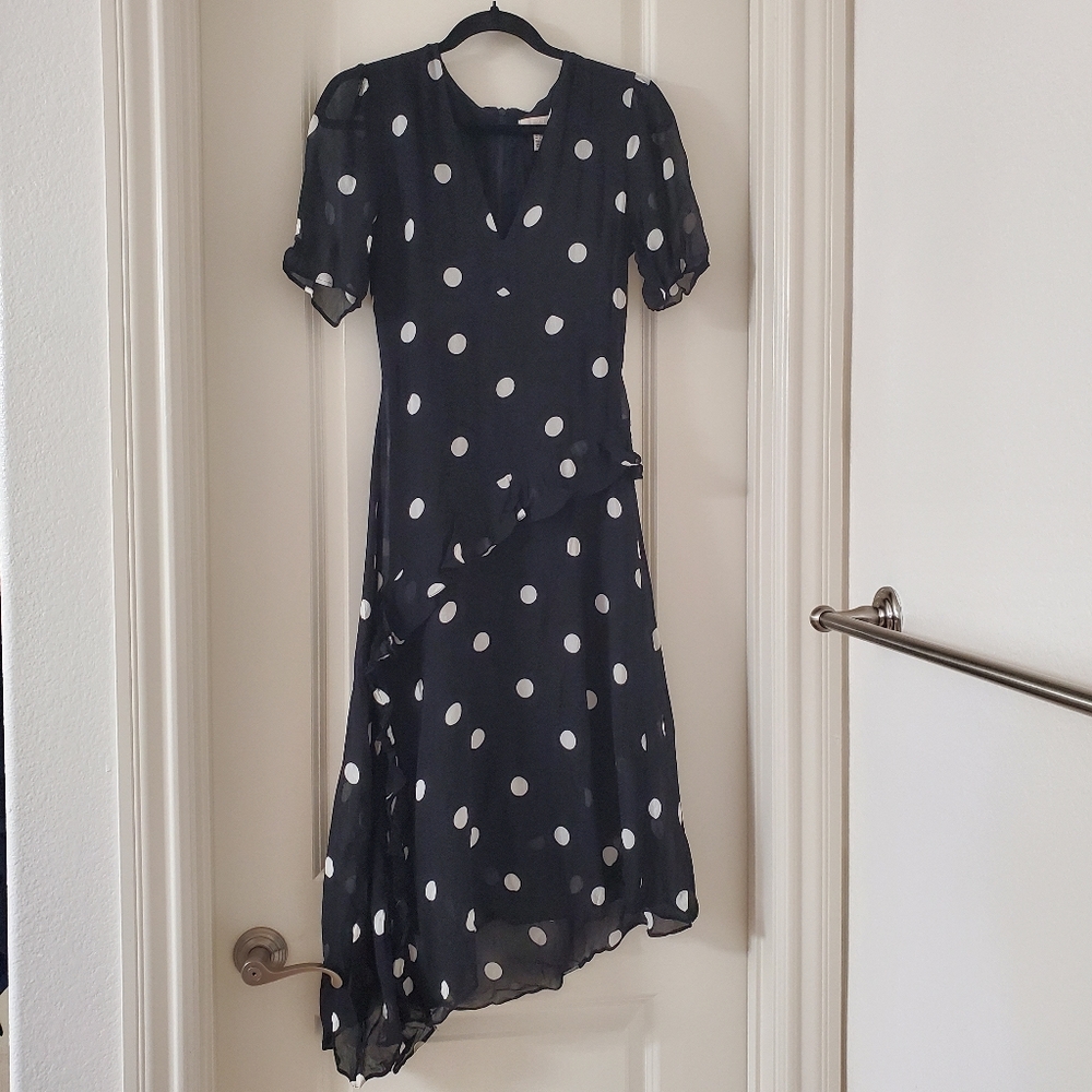 H&M black polka dot dress
